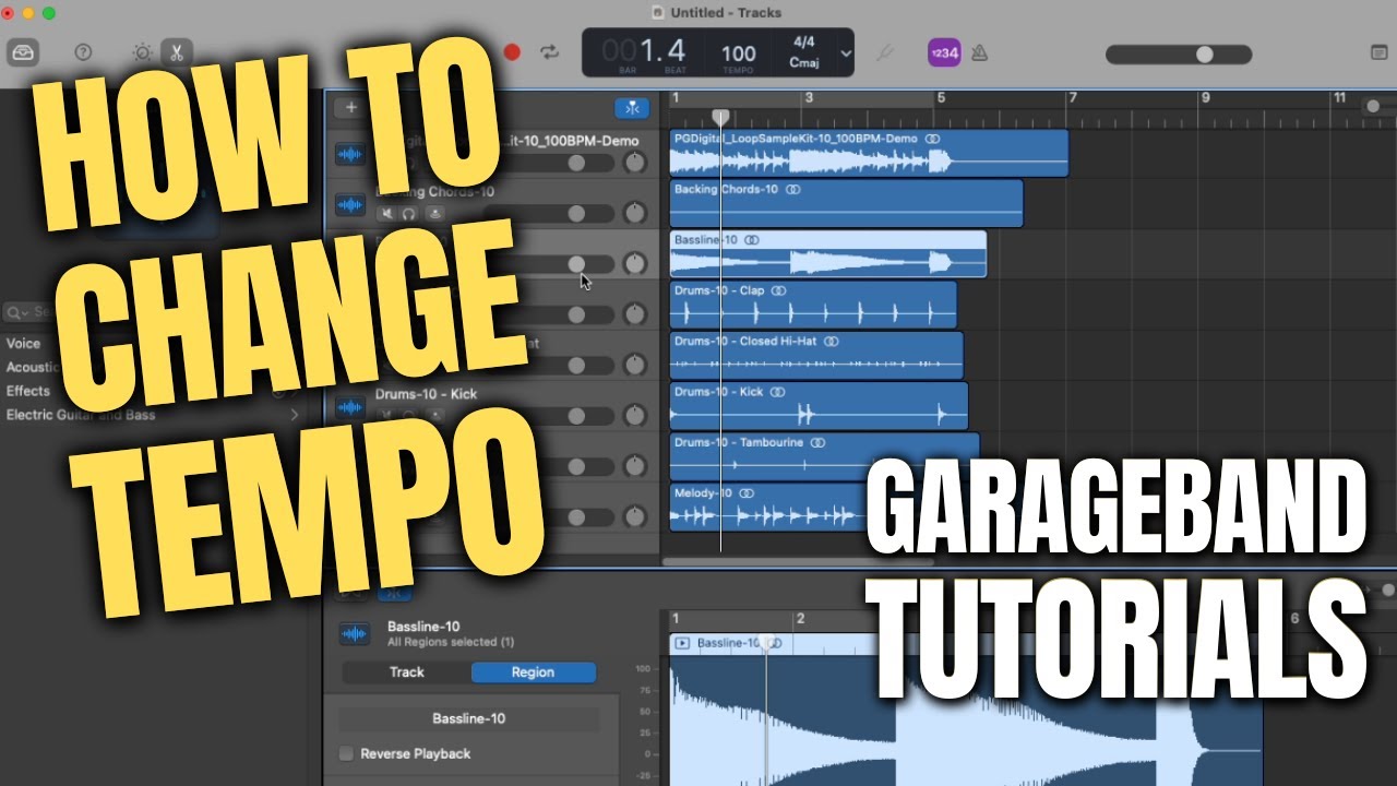 How To Adjust Tempo in Garageband (By Apple) - BPM Tutorial