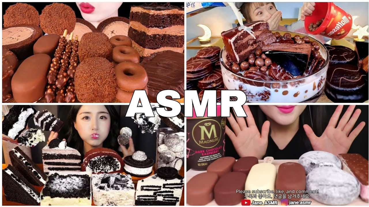 2X SPEED !! ASMR EATING CHOCOLATE CAKE, CHOCOLATE ICE CREAM MUKBANG COMPILATION