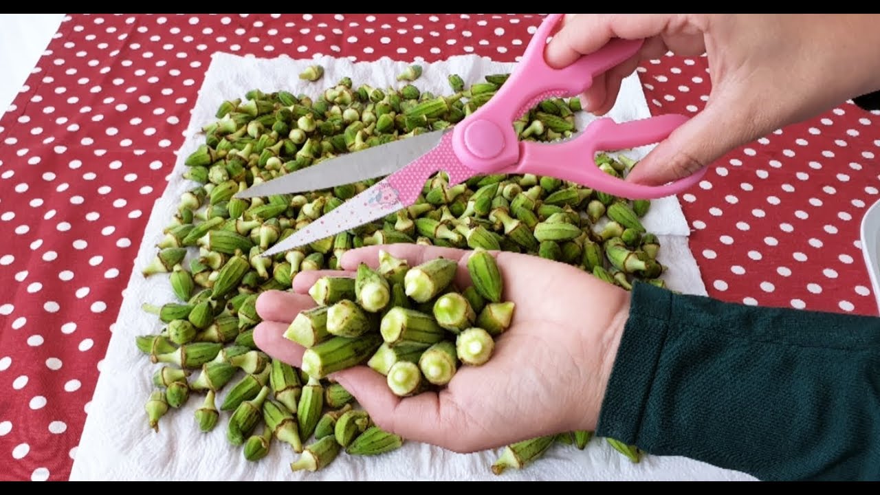 BAMYAYI BİR DE  BÖYLE AYIKLAMAYI VE SAKLAMAYI DENEYİN😉 MAKASLA 5 DAKİKADA BİTSİN ✅