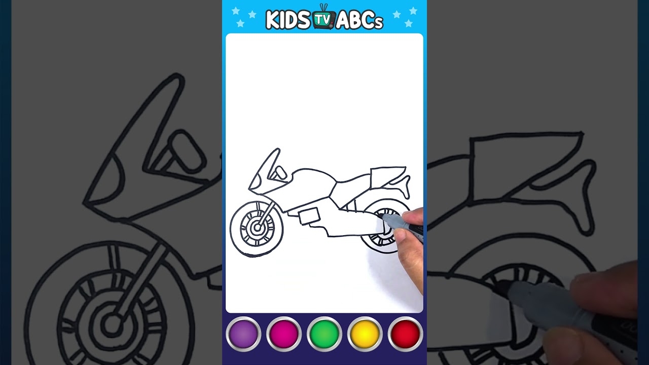 Bike 🚲 Drawing, Painting and Coloring for kids and toddlers | Draw Bike 