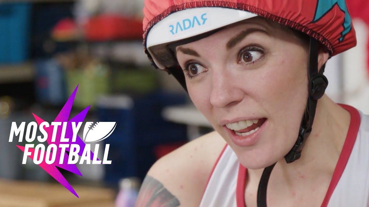 NFL Player Tries Roller Derby For the First Time | 🏈Mostly Football