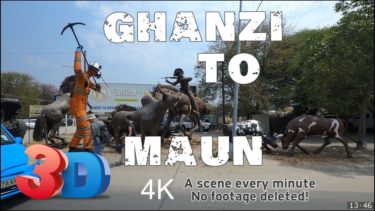 -4K Driver's views : Botswana : Ghanzi to Maun via A3 highway