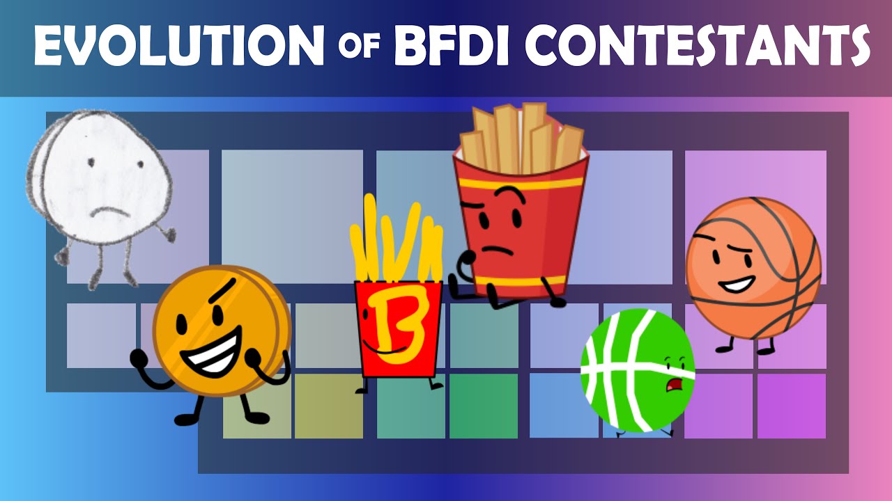 Evolution of BFDI contestants