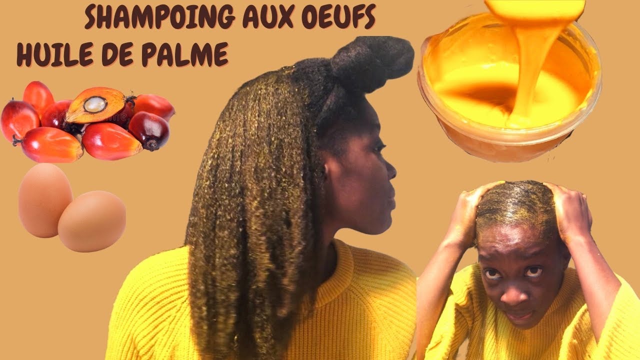 SHAMPOOING DOUX RÉPARATEUR CHEVEUX SECS ET ABÎMÉS AUX ŒUFS + HUILE DE PALME 100% NATUREL