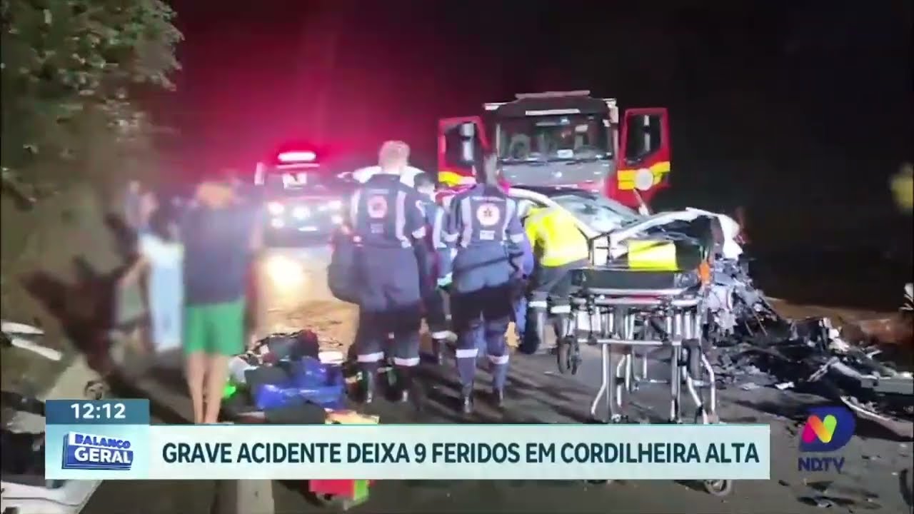 Grave acidente interdita BR-282 durante a noite em Cordilheira Alta