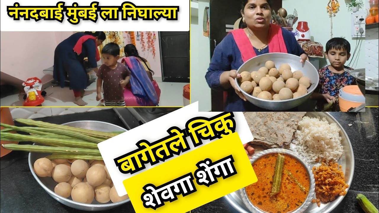 ननंद बाई निघाल्या मुंबईला 😢 लाडू रडायला लागला 👶 आपल्या बागेतले चिकु शेवग्याच्या शेंगा मुंबईला 