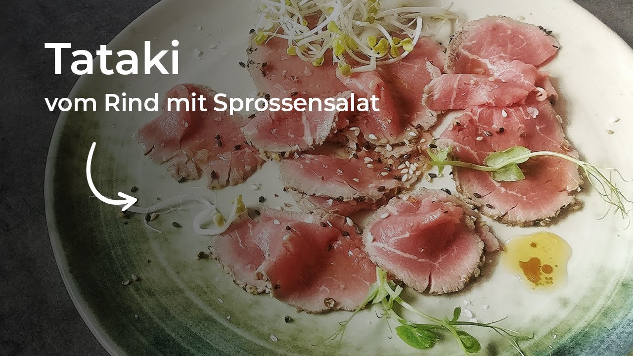 Tataki vom Rind mit Sprossensalat
