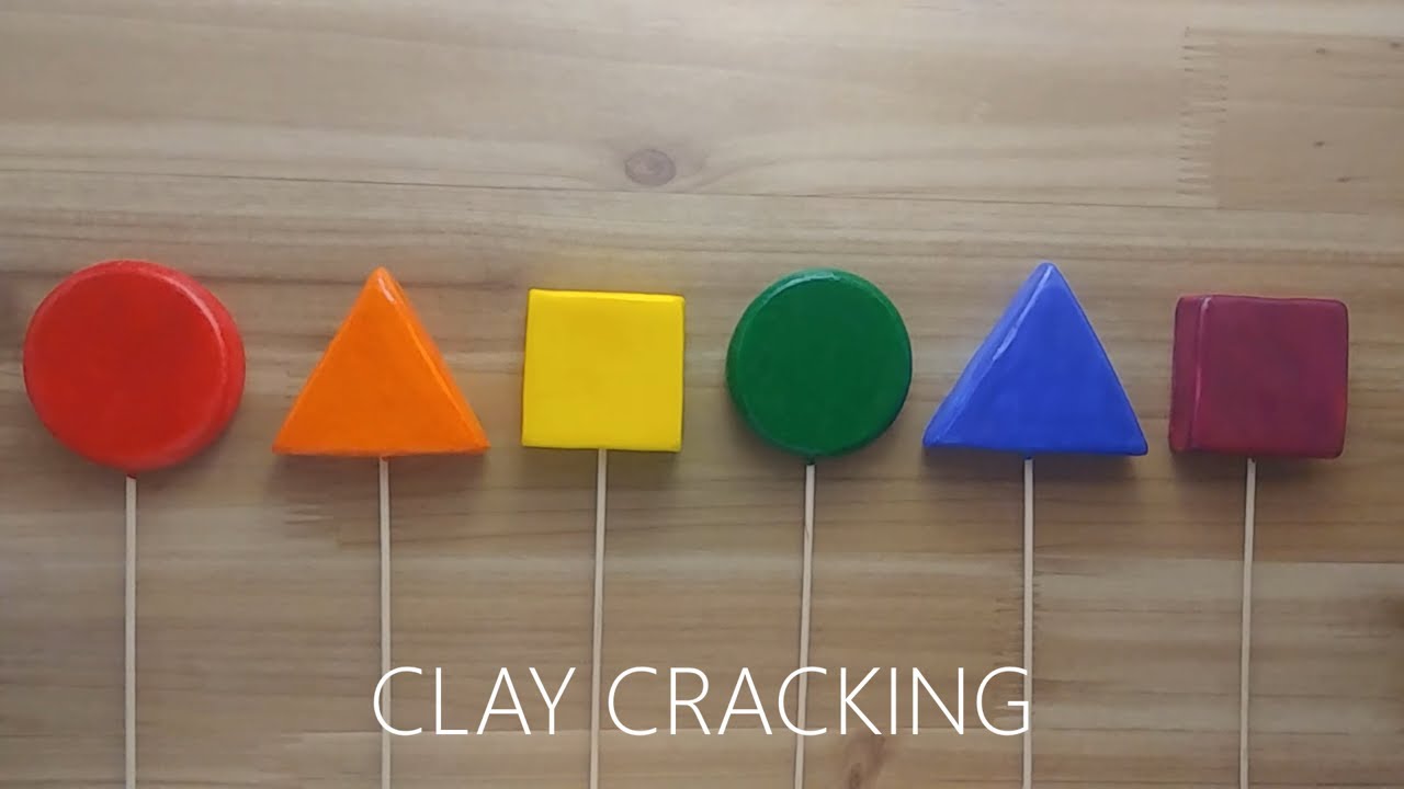 Rainbow circle triangle square clay cracking 2 천사점토 무지개 동그라미 세모 네모 점토 부수기 2
