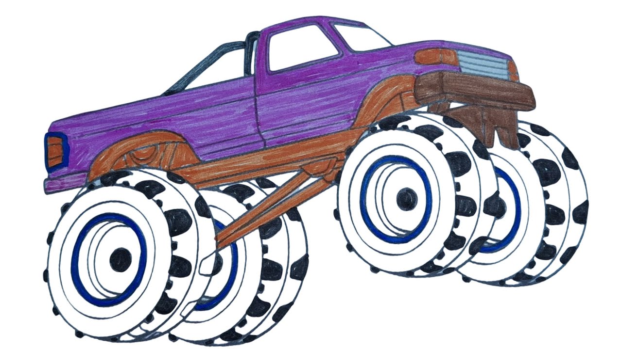 Monster Truck Drawing for Kids 🚛💥 | Colorful Art by RainbowPictures 🌈🎨
