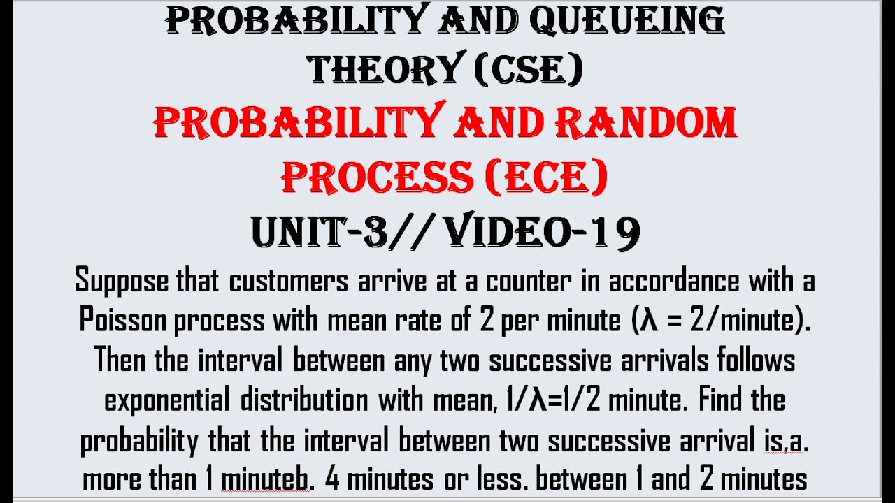 Poisson process Problem-3 | PQT(CSE), PRP(ECE) UNIT-3  VIDEO-19