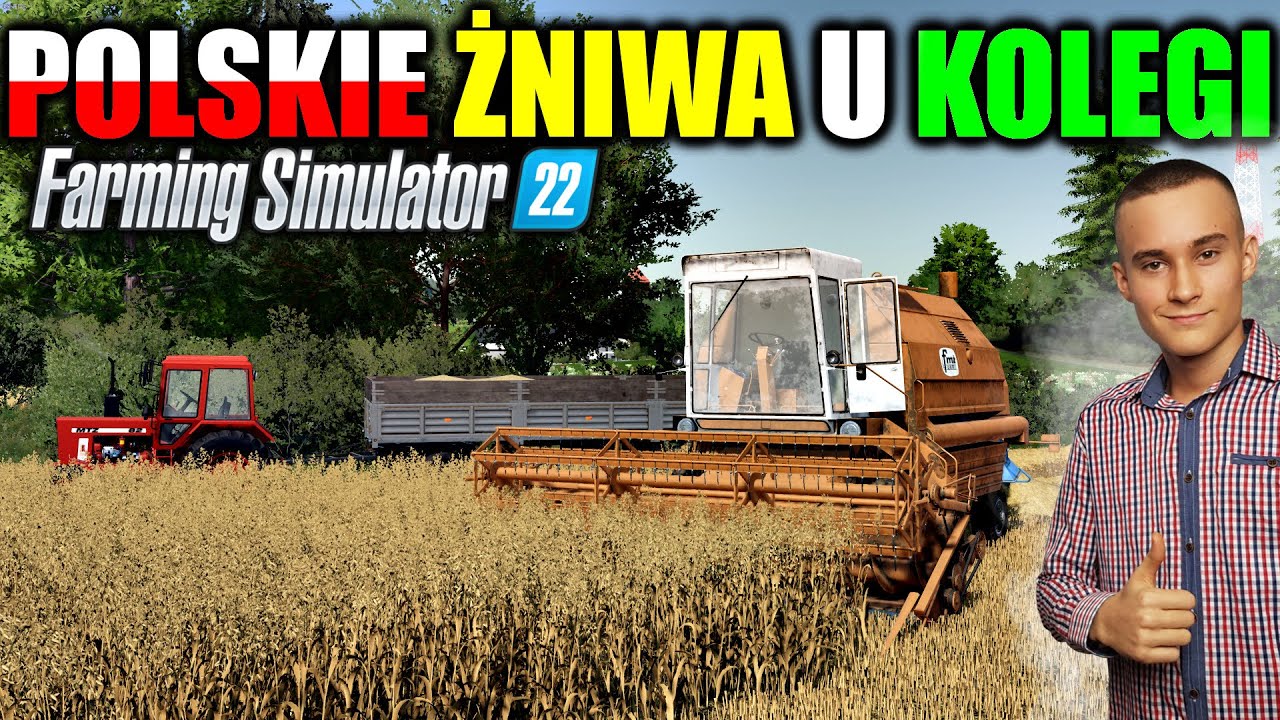 POLSKIE ŻNIWA U KOLEGI 🌾🤠 ZACHOROWAŁ Więc POPROSIŁ MNIE O POMOC 😷 FS 22 | Bizon Gigant Z061