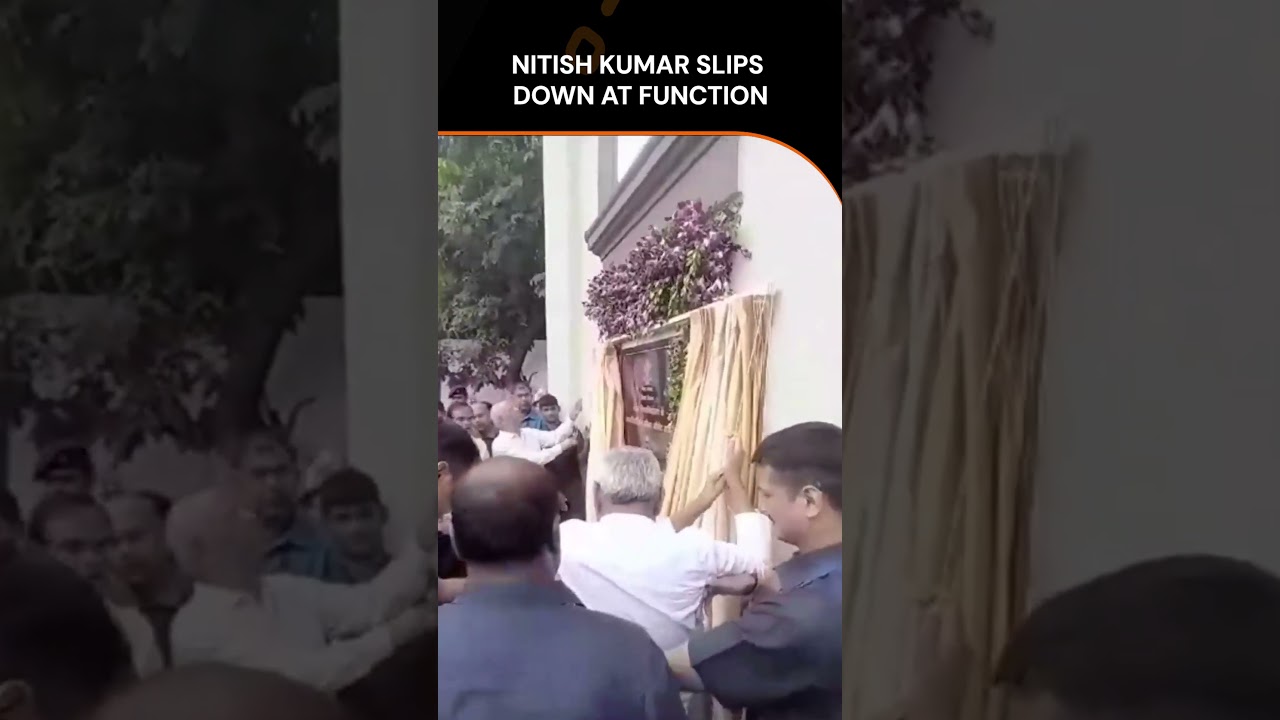 Patna: Bihar CM Nitish Kumar slips, falls down at function I News9 #shorts