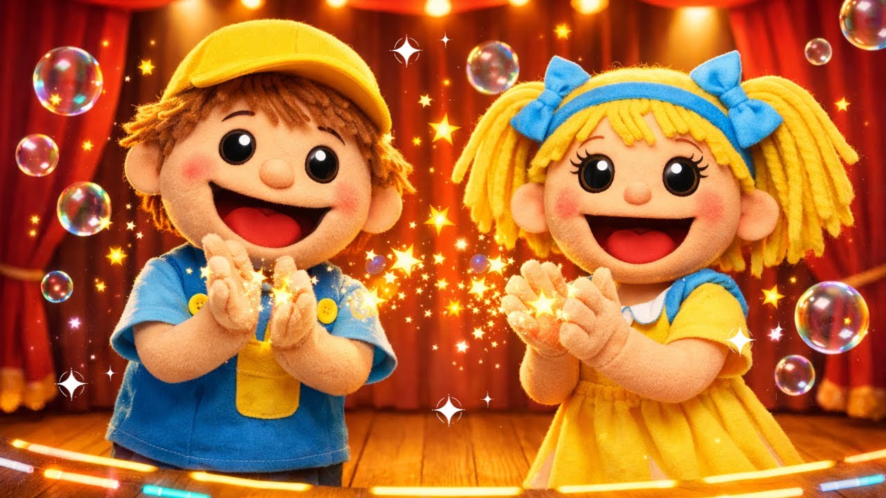 “🎉 Clap, Stomp & Spin! | Magical Dancing Puppets for Kids 🌈 | Fun Learning Song”