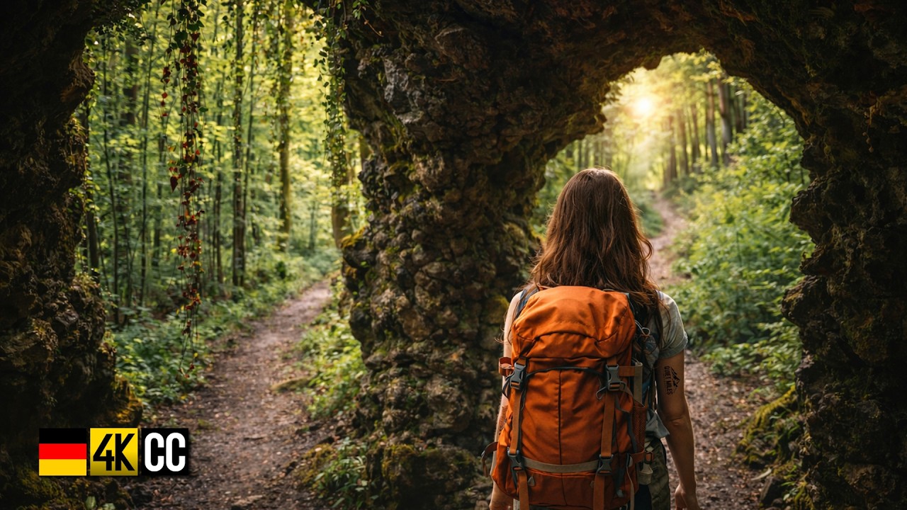 A Hidden Grotto & Forest Path in Germany – A Calm 4K Nature Walk