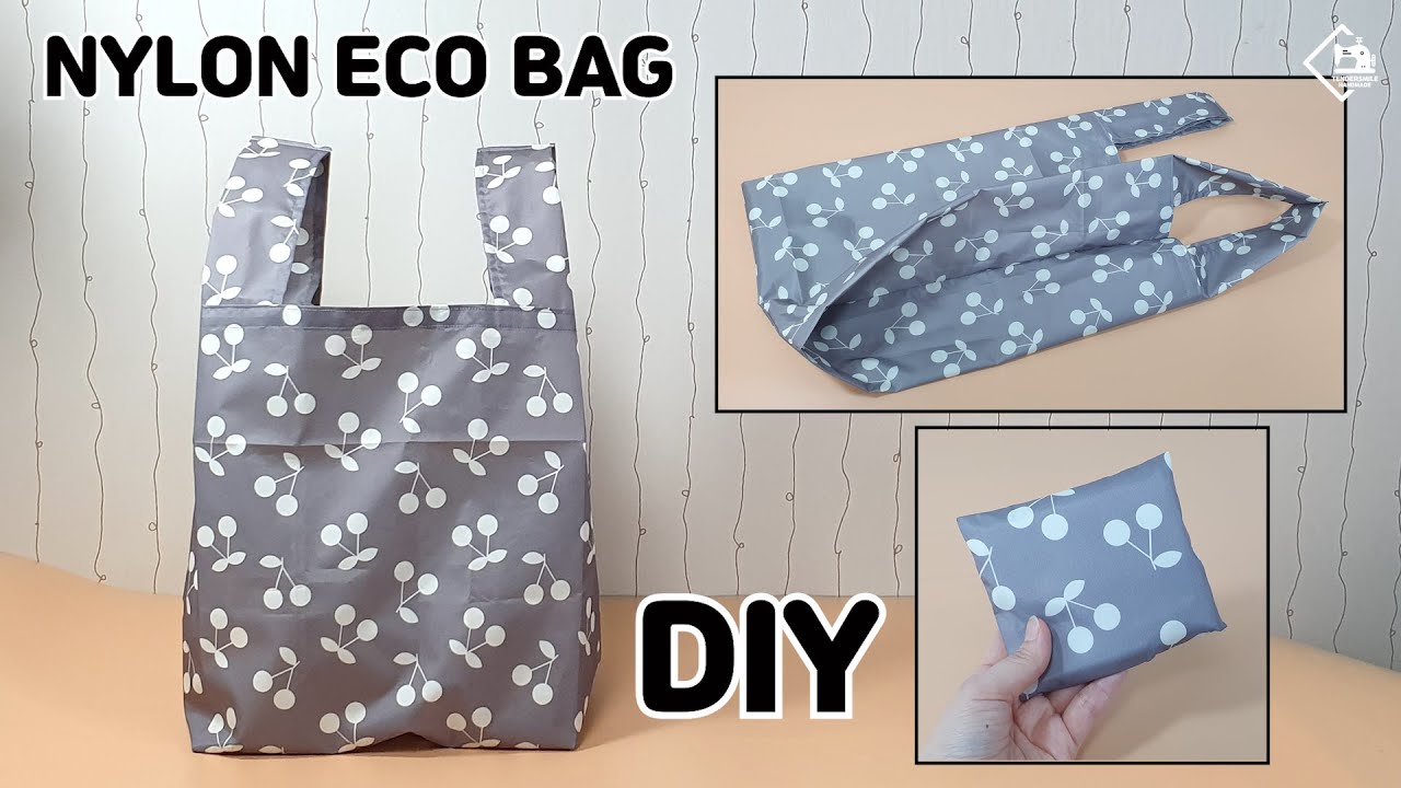 Нейлоновая эко-сумка DIY / Складная сумка для покупок / Сумка для продуктов / Руководство по шитью