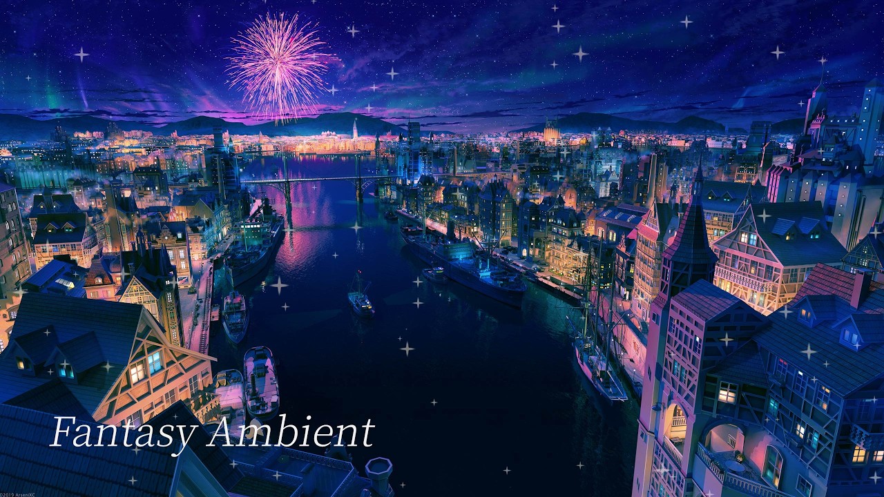 異世界都市の夜 – Fantasy City Ambient | Relaxing Background Music for Study & Sleep (2 Hours)