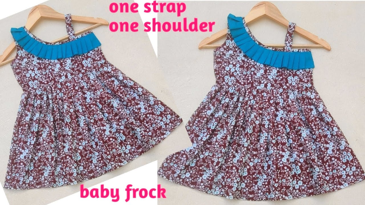 Baby frock cutting and stitching/3-4 year old girl one shoulder frock design