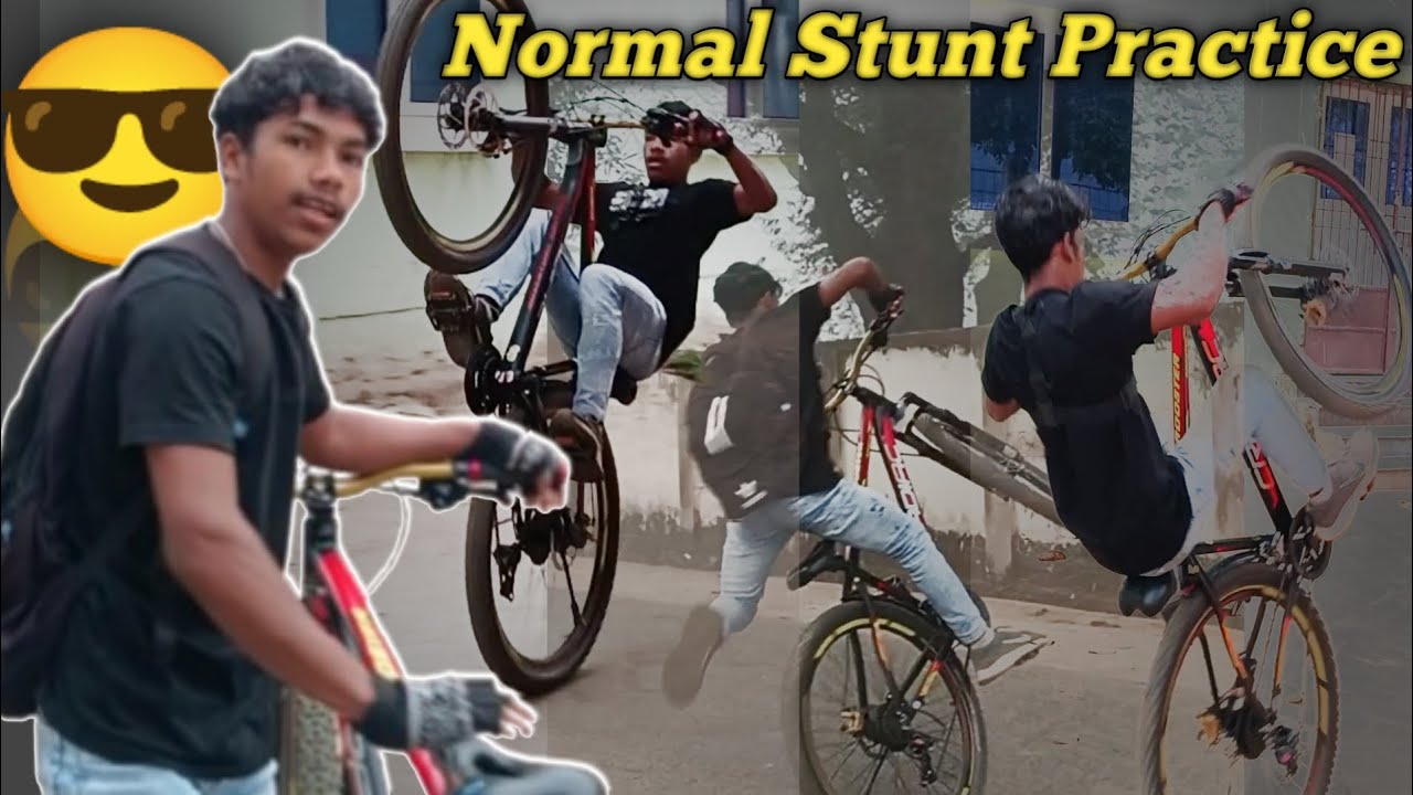 Normal Stunt Practice In Cycle, Wheelie & Stoppie# MTB nimda rider.