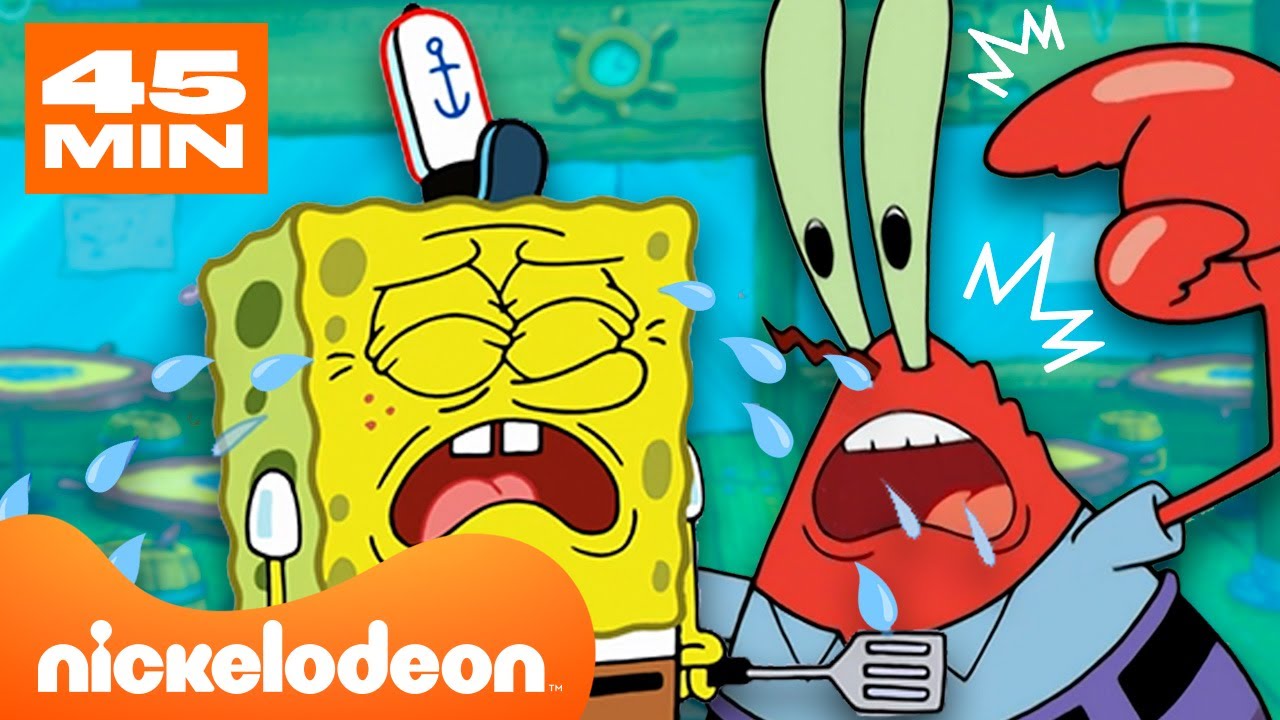 سبونج بوب | كل لحظات طرد سبونج بوب من مقرمشات سلطع | Nickelodeon Arabia