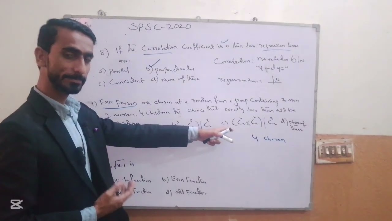 SPSC Past Paper of math 2020 solved with clear explanationfor SPSC exam preparation.MCQs 6,7 to 10