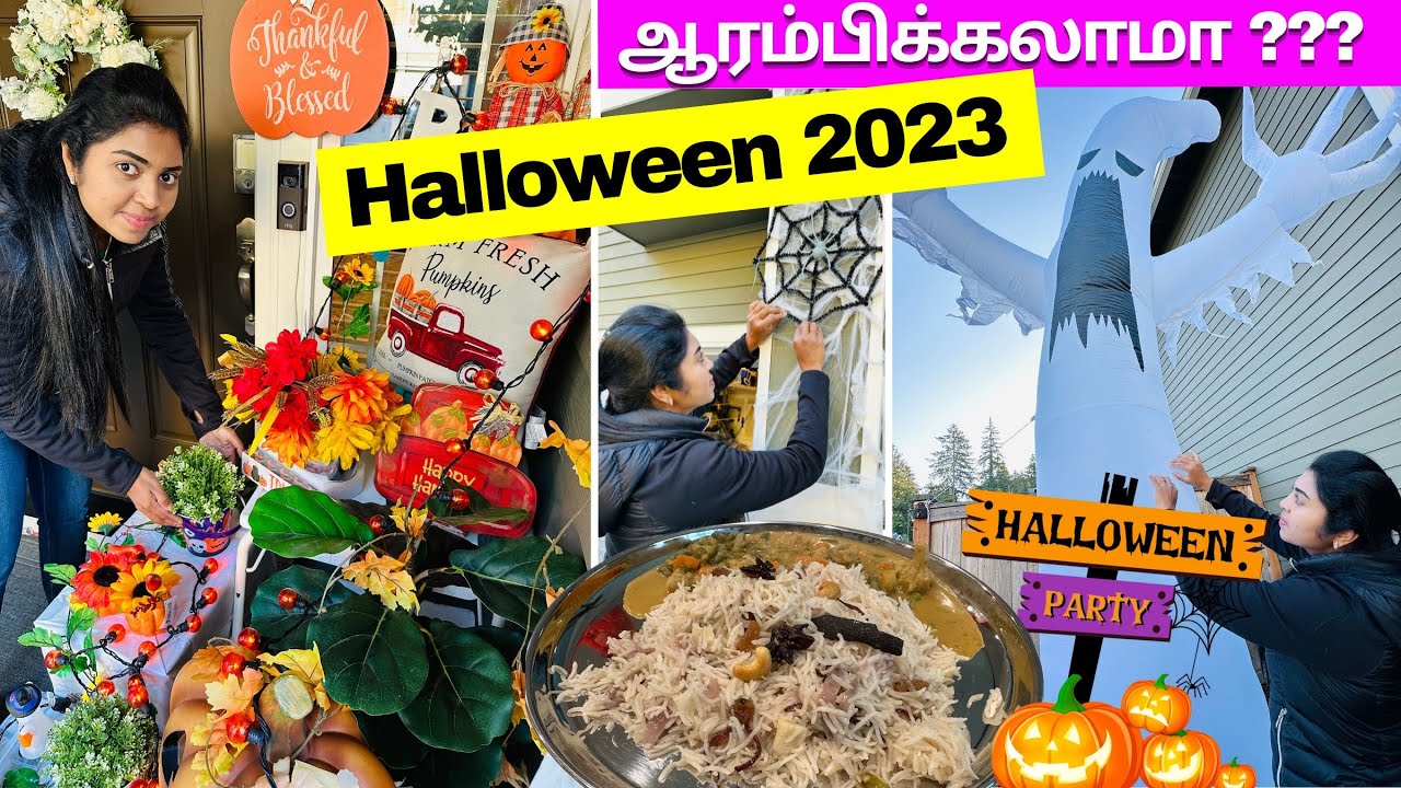 🎃 அமெரிக்காவில் Getting Ready for Halloween | Our Home Decoration | Day in my life | USA Tamil VLOG