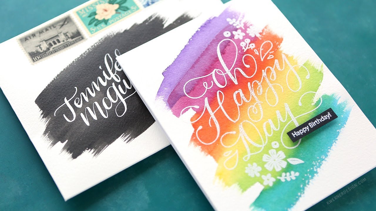 Quick & Easy Watercolor Brushstroke Card & Envelope