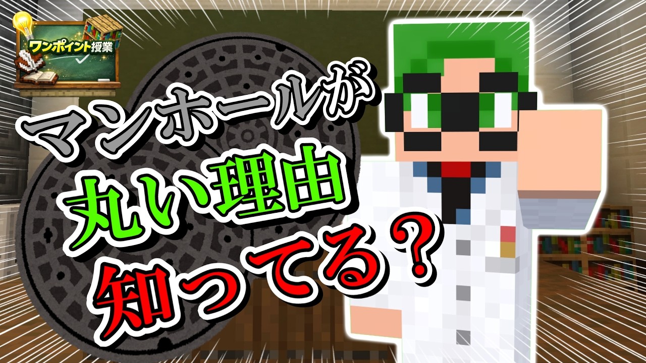 【解明】彼は本気でマンホールを研究してきました【ワンポイント授業】【マイクラ】