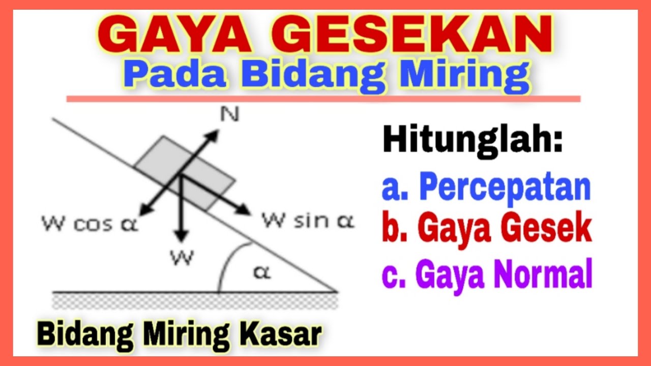 Fisika Kelas X | Menghitung Percepatan & Gaya Gesek pada bidang miring. Dinamika gerak. Part 3