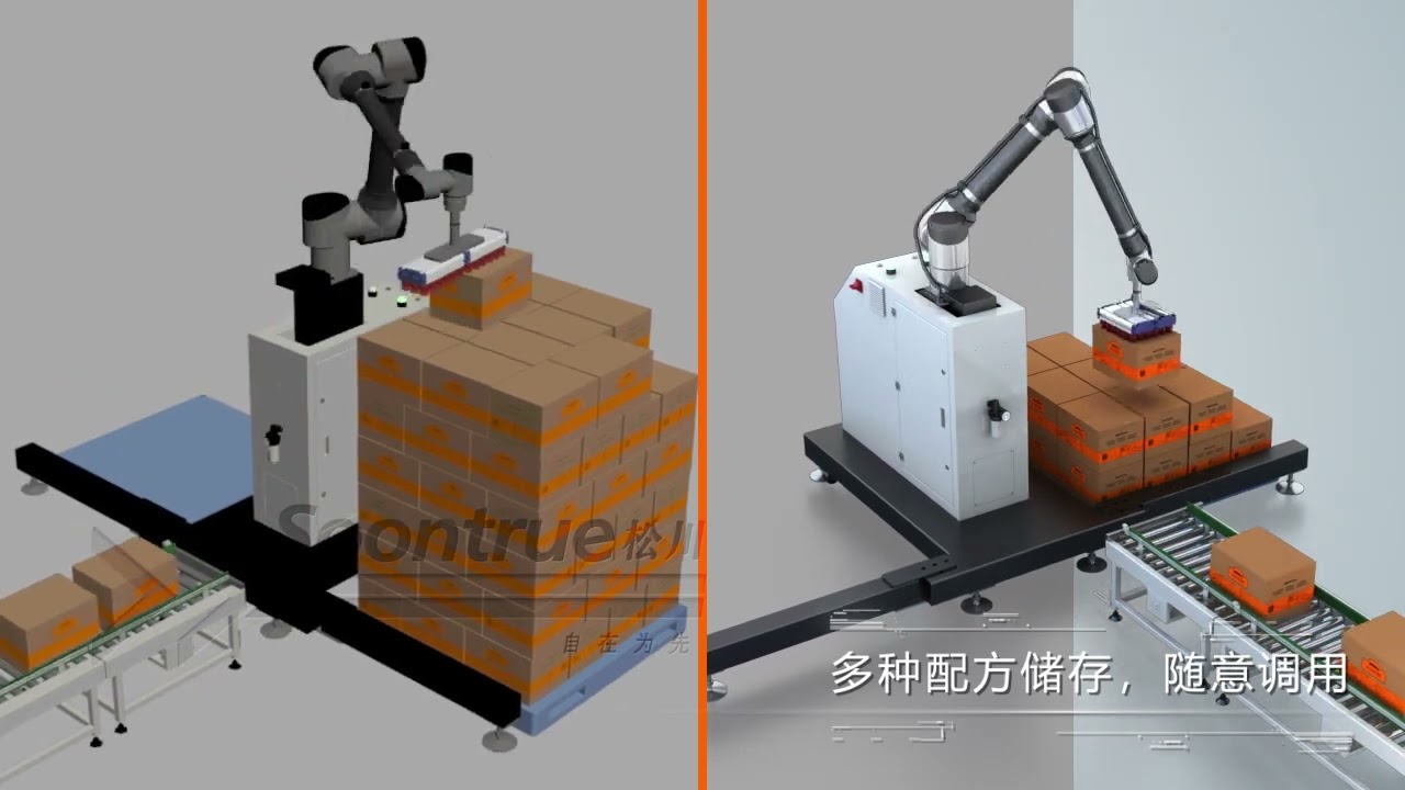 Full automatic robot pallet stacking system- produced by soontrue tissue paper machines