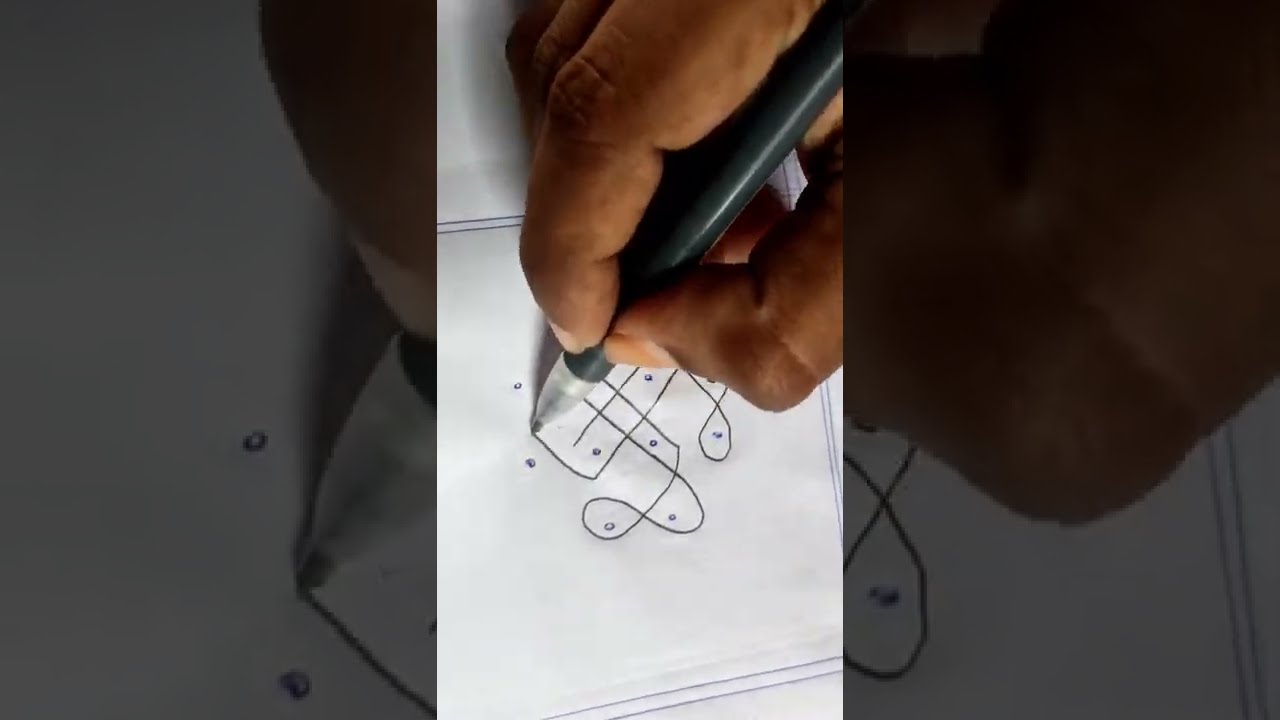 Beginners daily sikku kolams with 4&times;2 dots # shorts #4&times;2dotsdailykolams