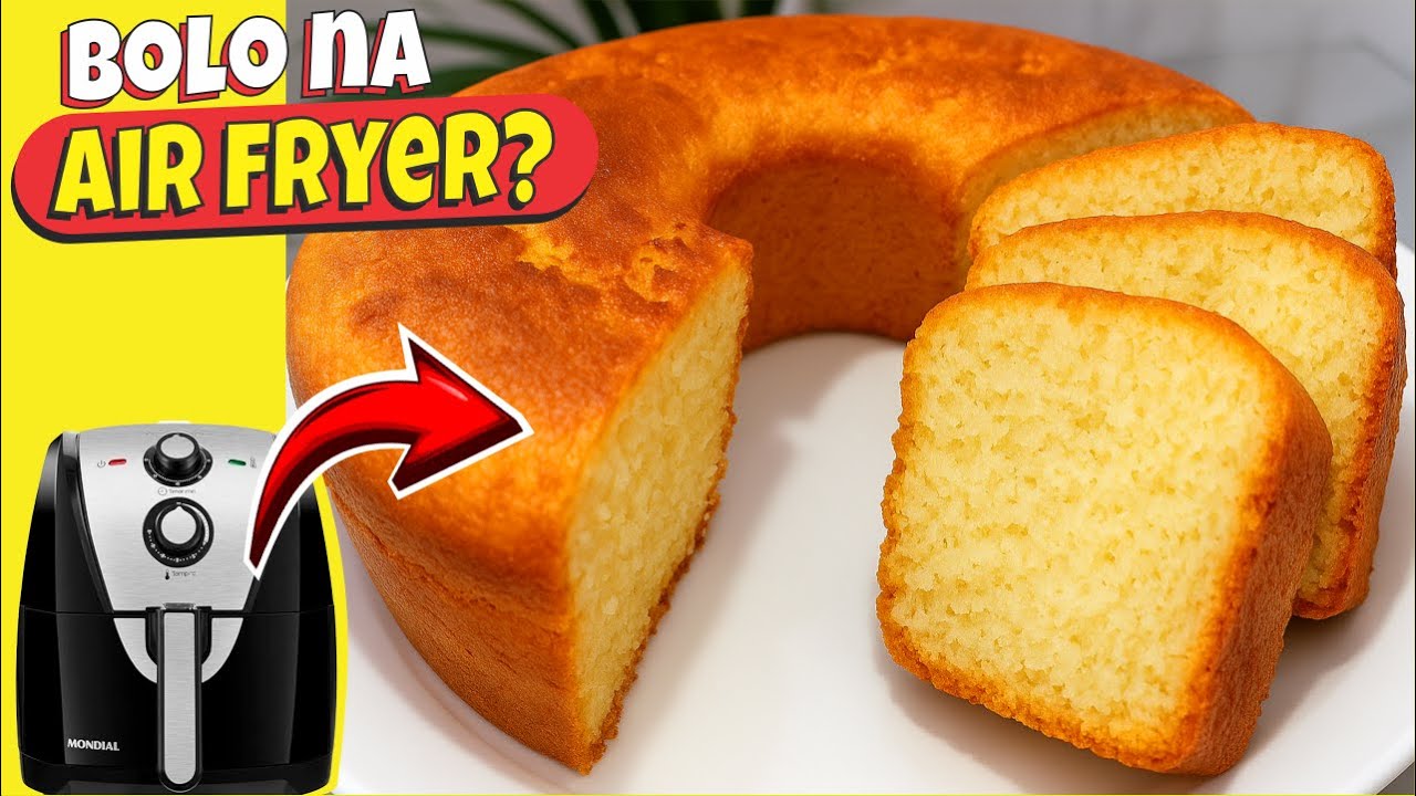 BOLO NA AIR FRIYER COM POUCOS INGREDIENTES❗🥰 SIMPLES, R&Aacute;PIDO, FOFINHO E FICA DELICIOSO!