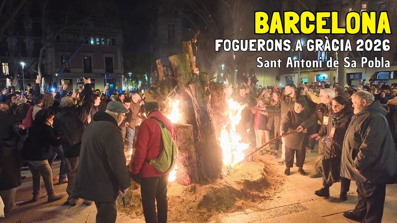 Els FOGUERONS de Sant Antoni de Sa Pobla al BARRI DE GR&Agrave;CIA de Barcelona 2026