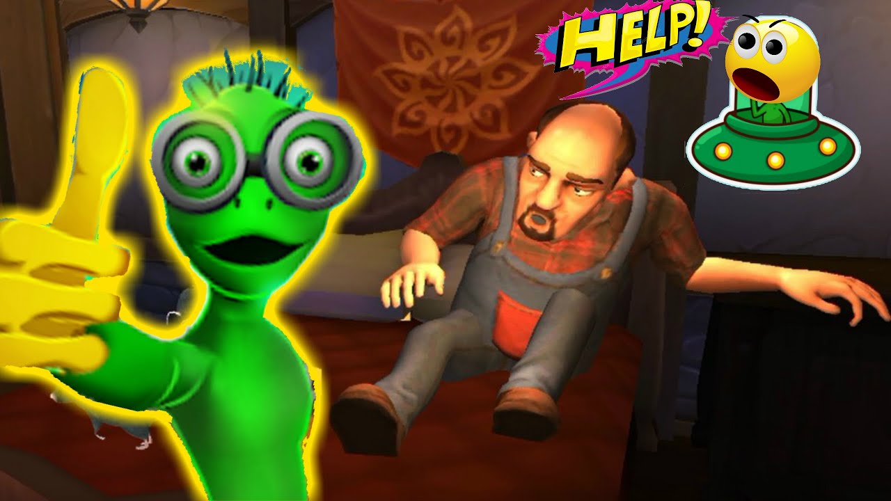 Grandpa Alien Escape fUNNY mOMENTS glitches (Scary Neighbor 3D)