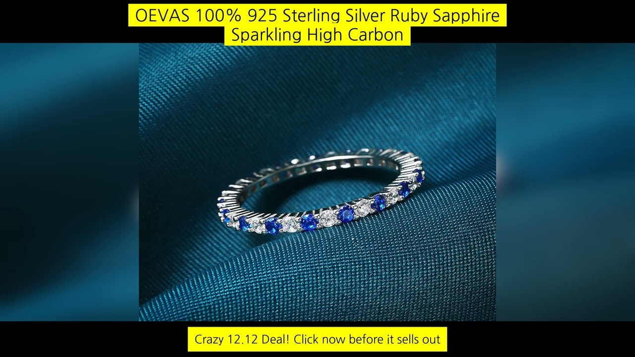 Oevas 100% 925 Sterling Silver Ruby Sapphire Sparkling High Carbon Diamond