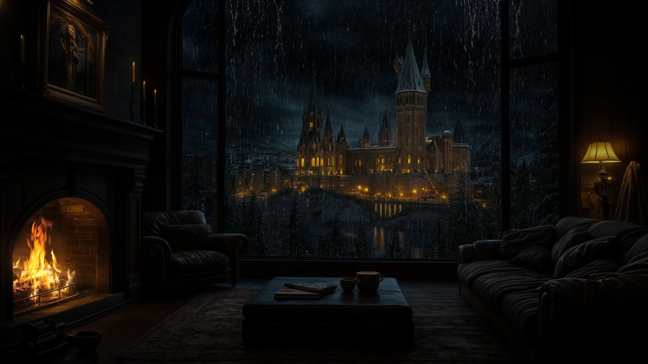 Cozy Fireplace & Rainy Winter Castle🏰❄️FALL INTO DEEP SLEEP • Melt Away Stress & Quiet Overthinking