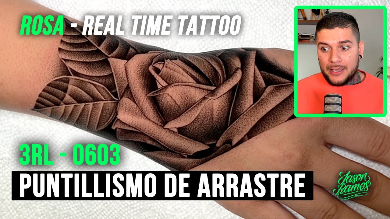 Puntillismo de Arrastre Rosa Tatuaje // Dot Shading TATTOO Hand // Aguja 3rl #yo3rl