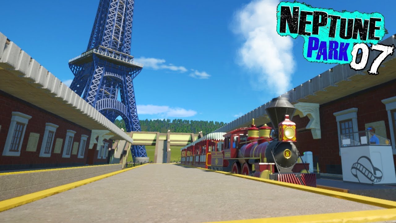Neptune Park (ep. 7) - Train Station and Crossings | Planet Coaster