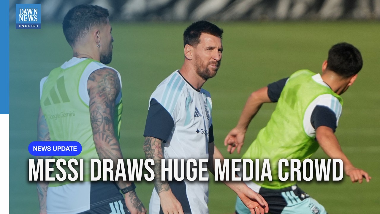 Media Gather Around Messi as Argentina Prepare for World Cup | Dawn News English