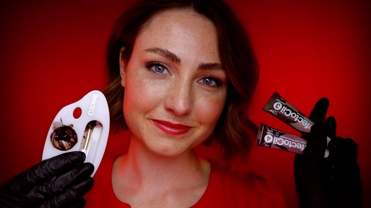 ASMR - Flirty Stylist Tints & Waxes Your Eyebrows (and something else....!)