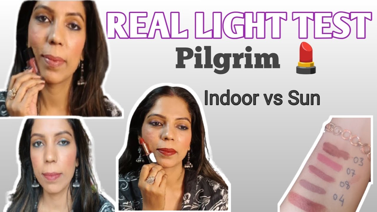 Pilgrim Lipstick Swatches on Lips 💄 | Indoor vs Sunlight | Honest Review