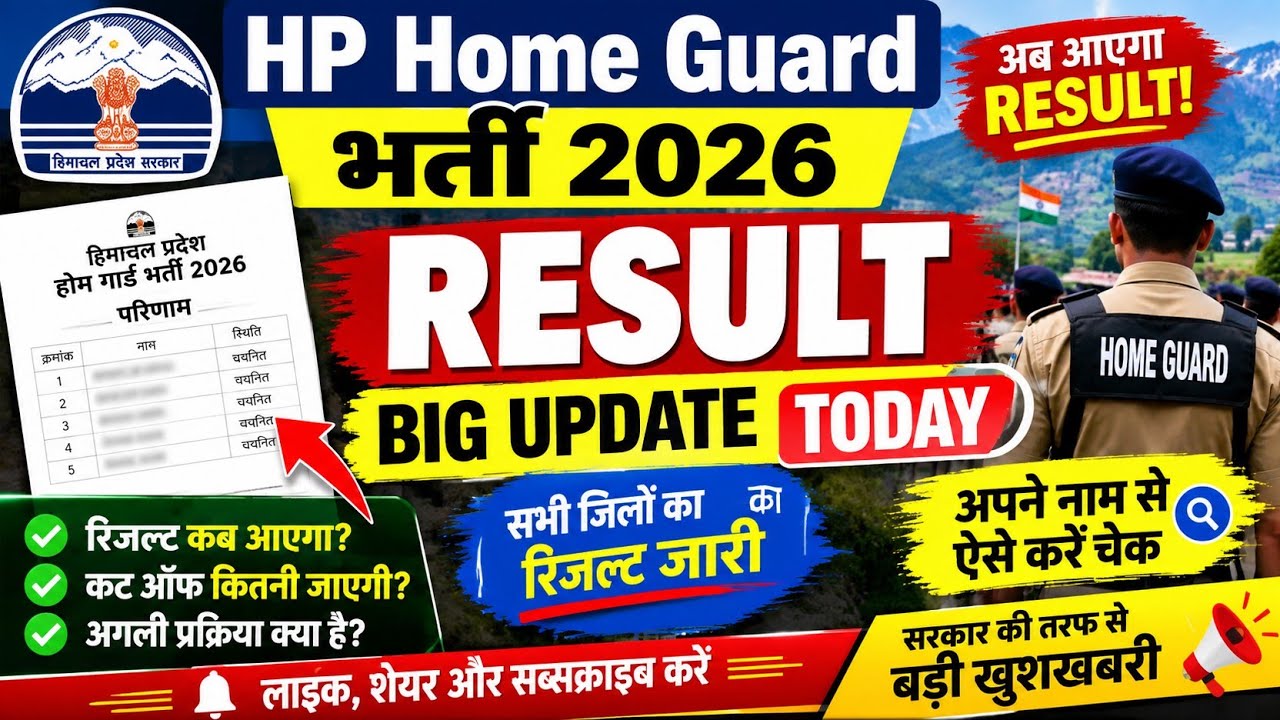 HP Home Guard Result Update 2026||Home Guard Bharti 2026||Result Big Update Today Asprint 