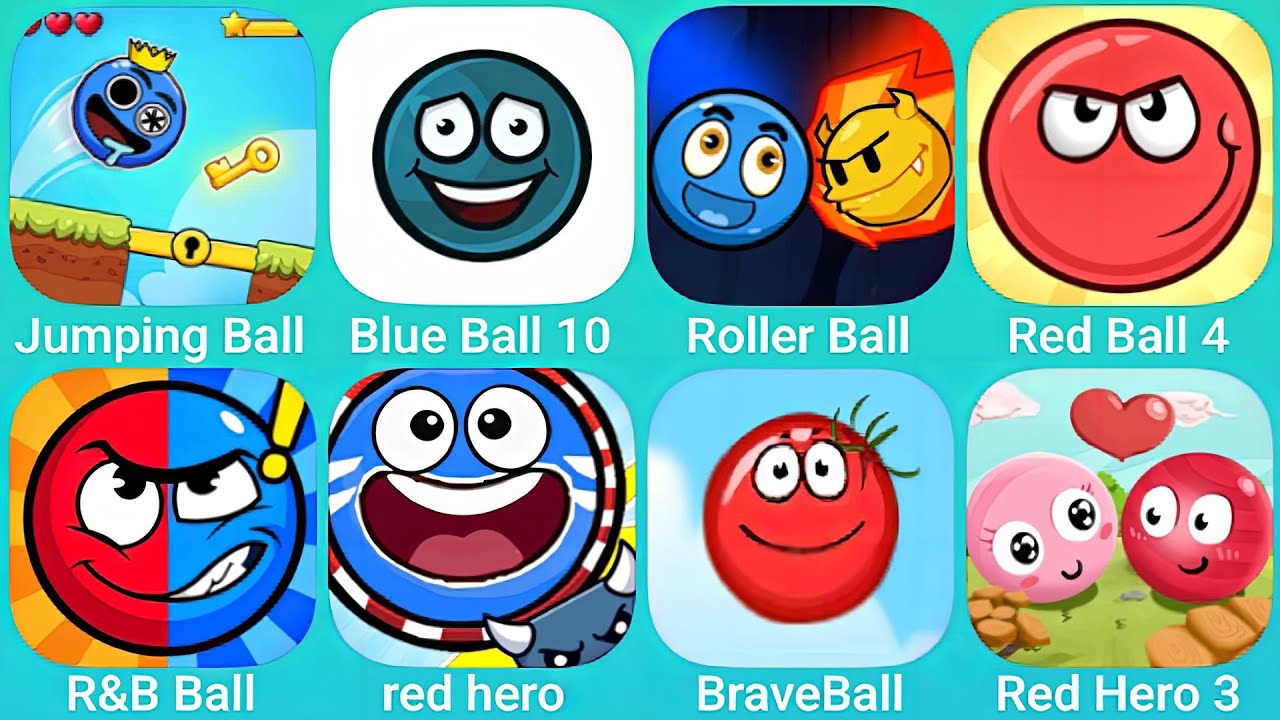 Jumping Ball, Blue Ball 10, Roller Ball, Red Ball 4, Red Hero 3, Brave Ball and More Red Ball Games