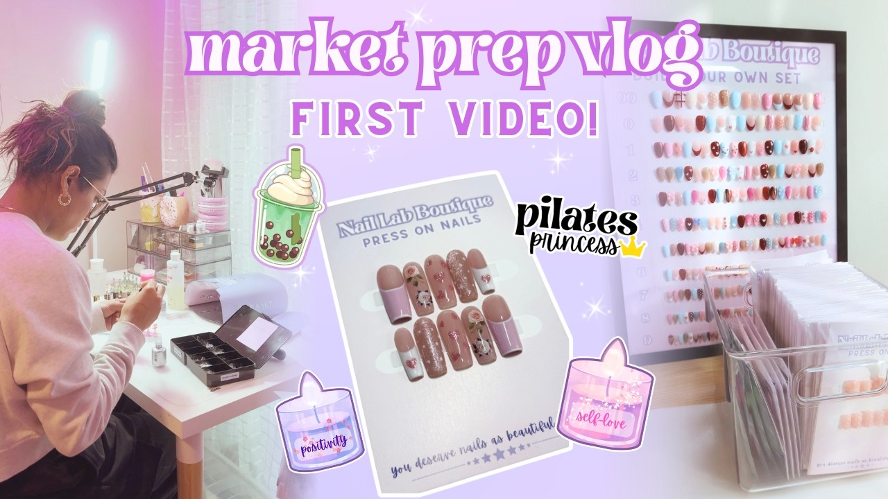 STUDIO VLOG: Press-On Nails & Sticker Making ☆ Episode 1
