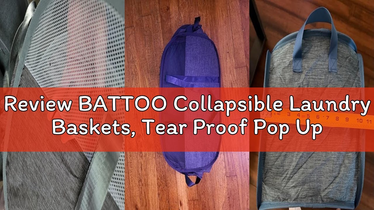 Review BATTOO Collapsible Laundry Baskets, Tear Proof Pop Up Laundry Hamper with Dual Handles, Durab