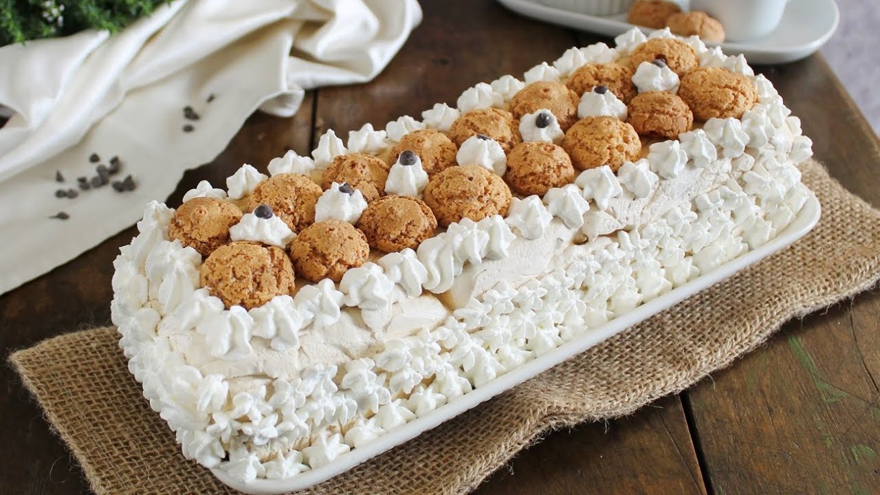 TRONCHETTO GELATO AL CAFFE E AMARETTI, pochi ingredienti, subito cremoso- La cucina di Rita