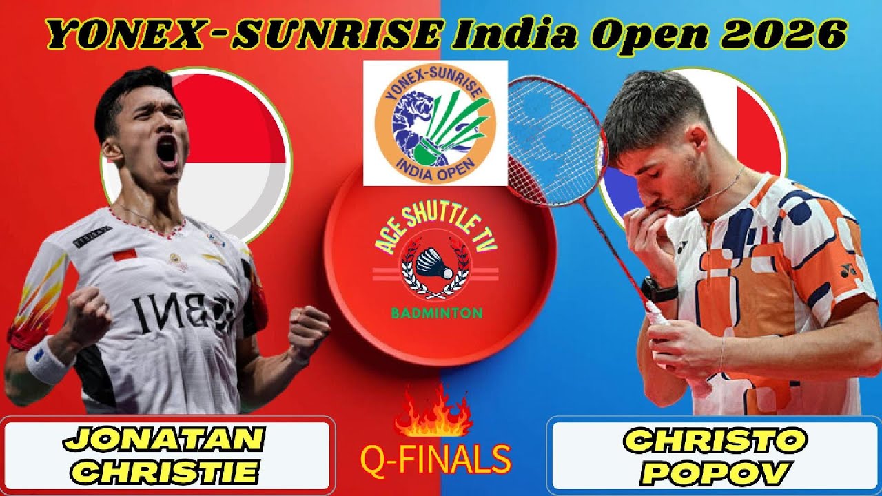 Jonatan Christie vs Christo Popov | Quarter Finals India Open 2026 Badminton Highlights