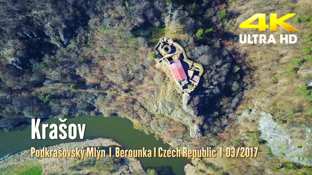 Krašov z dronu 2017 | Podkrašovský Mlýn | Jez - Berounka | DJI Mavic Pro | 4K UHD