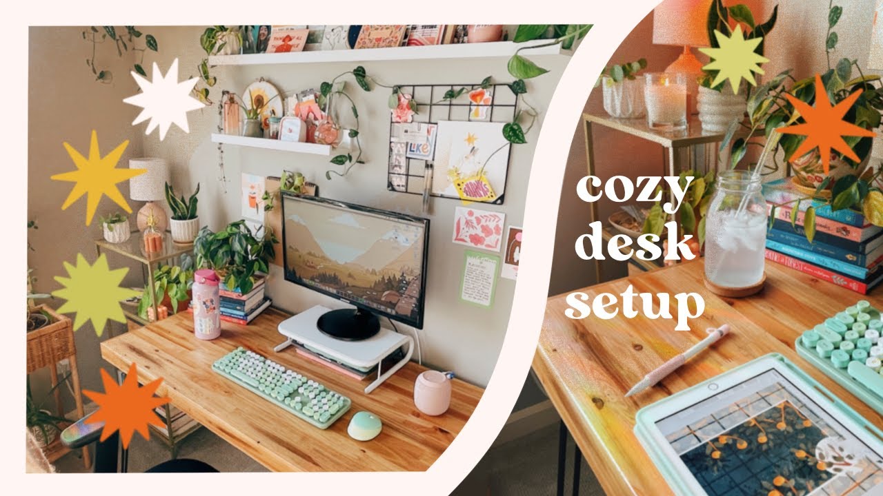 illustrator's desk setup (WFH) ✿ bright, cozy, budget-friendly (productivity + home organization)