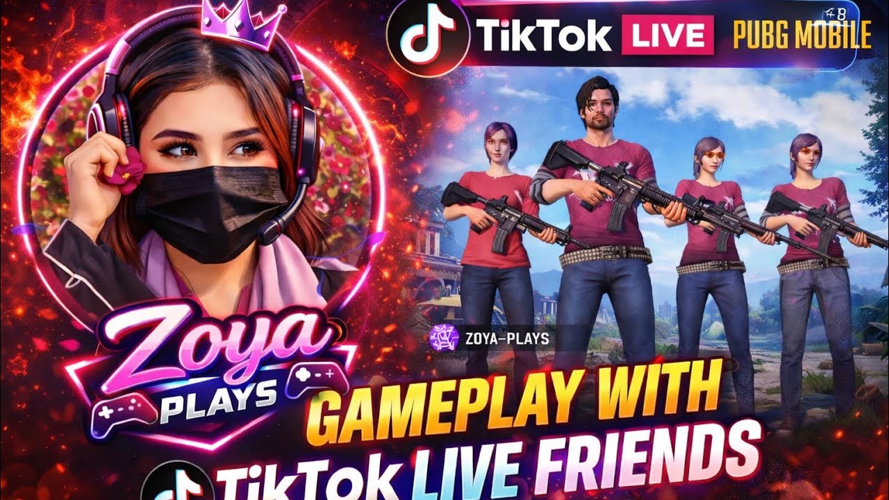 FULL TEAM PUBG LIVE 🔥 Zoya Plays 🎮 | TikTok Live Friends