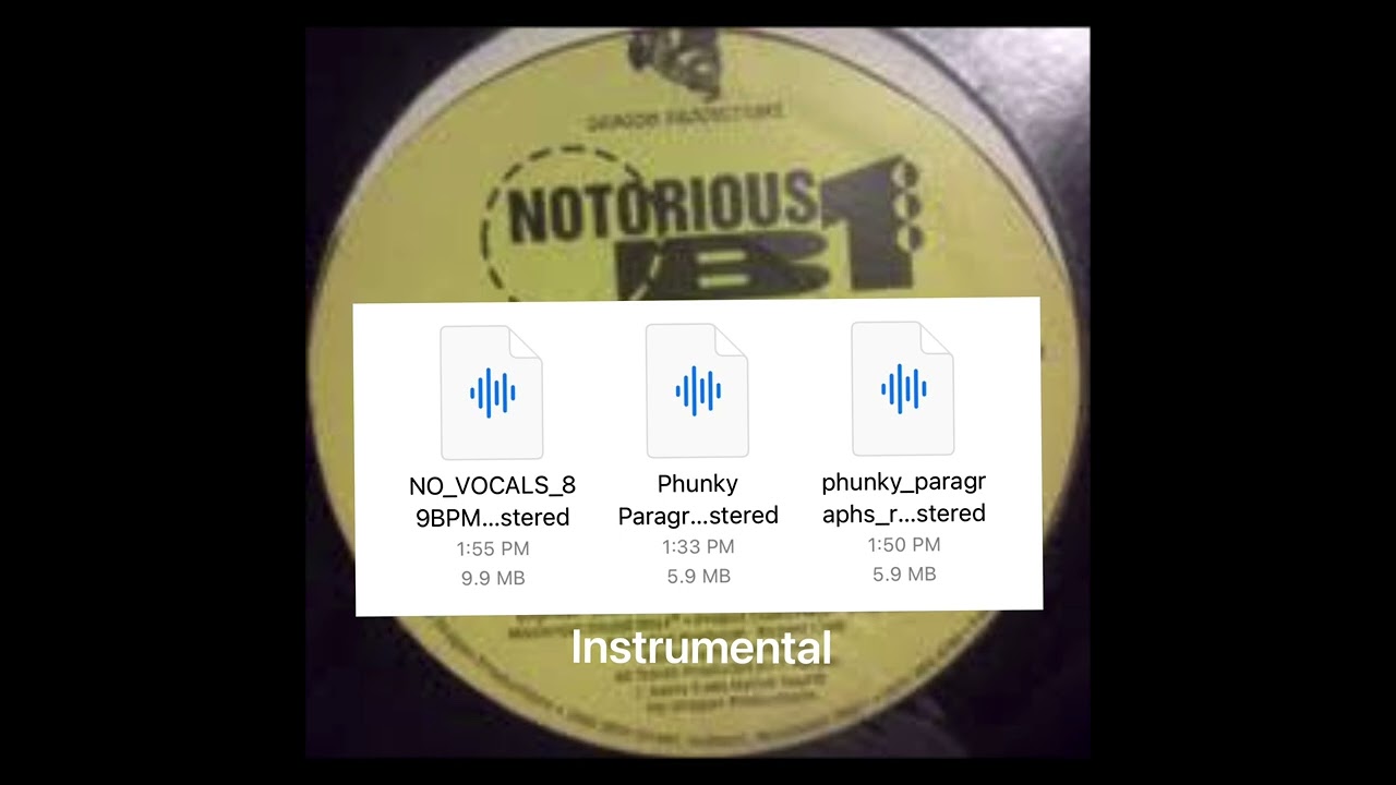 Notorious B1 Phunky Paragraphs Instrumental